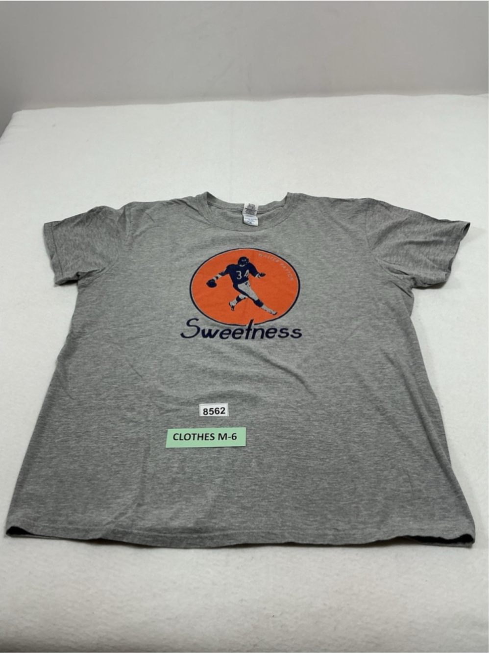 Adult Excellent Condition Gildan Pullover T Shirt XL Gray Walter Payton